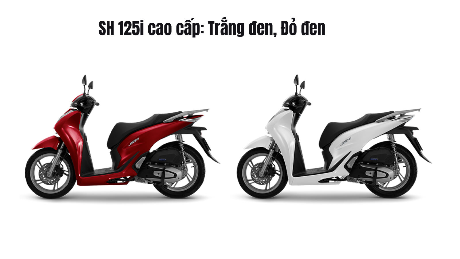 Giá xe SH125i Phiên bản cao cấp gồm 2 màu: Trắng đen, Đỏ đen