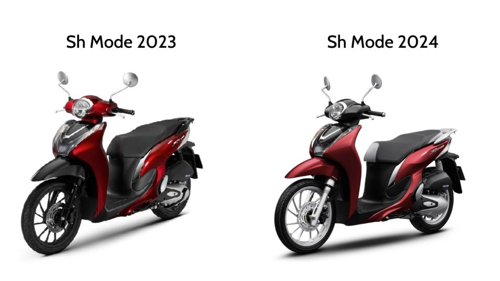 so sánh sh mode 2024 và sh mode 2023 bản cao cấp
