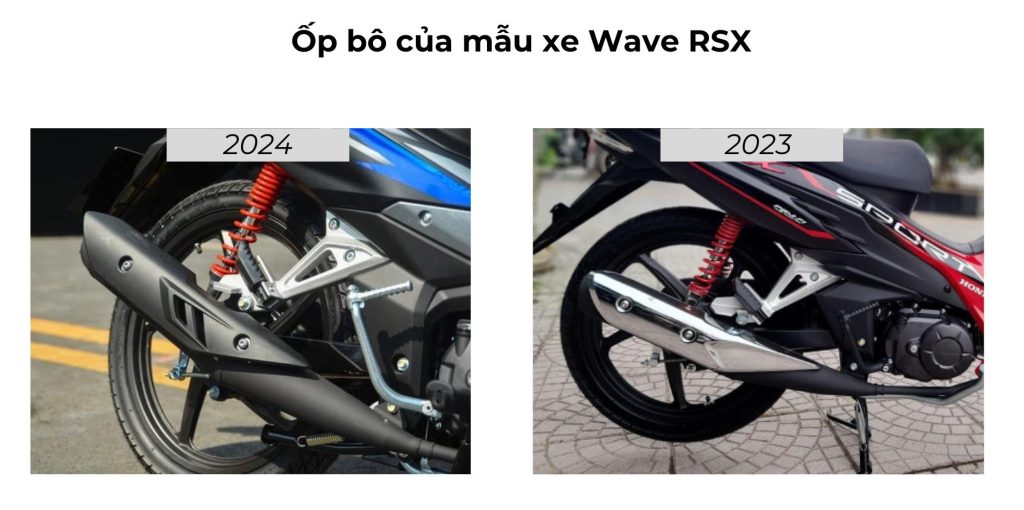 Ông xả xe Wave RSX 2024 được làm từ vật liệu cao cấp hơn