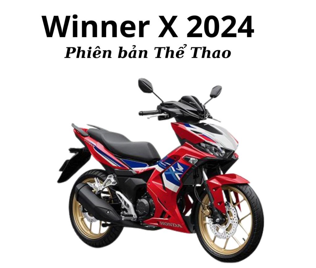 Winner X 2024 phiên bản Thể thao nổi bật với màu Đỏ, Đen, và Trắng,