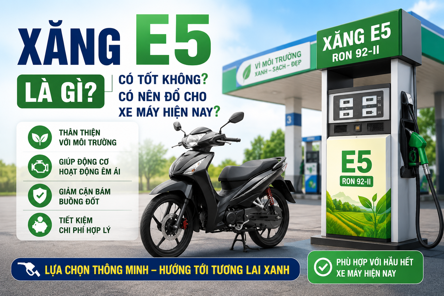 Xăng E5 Phù Hợp Cho Xe Máy Nào?