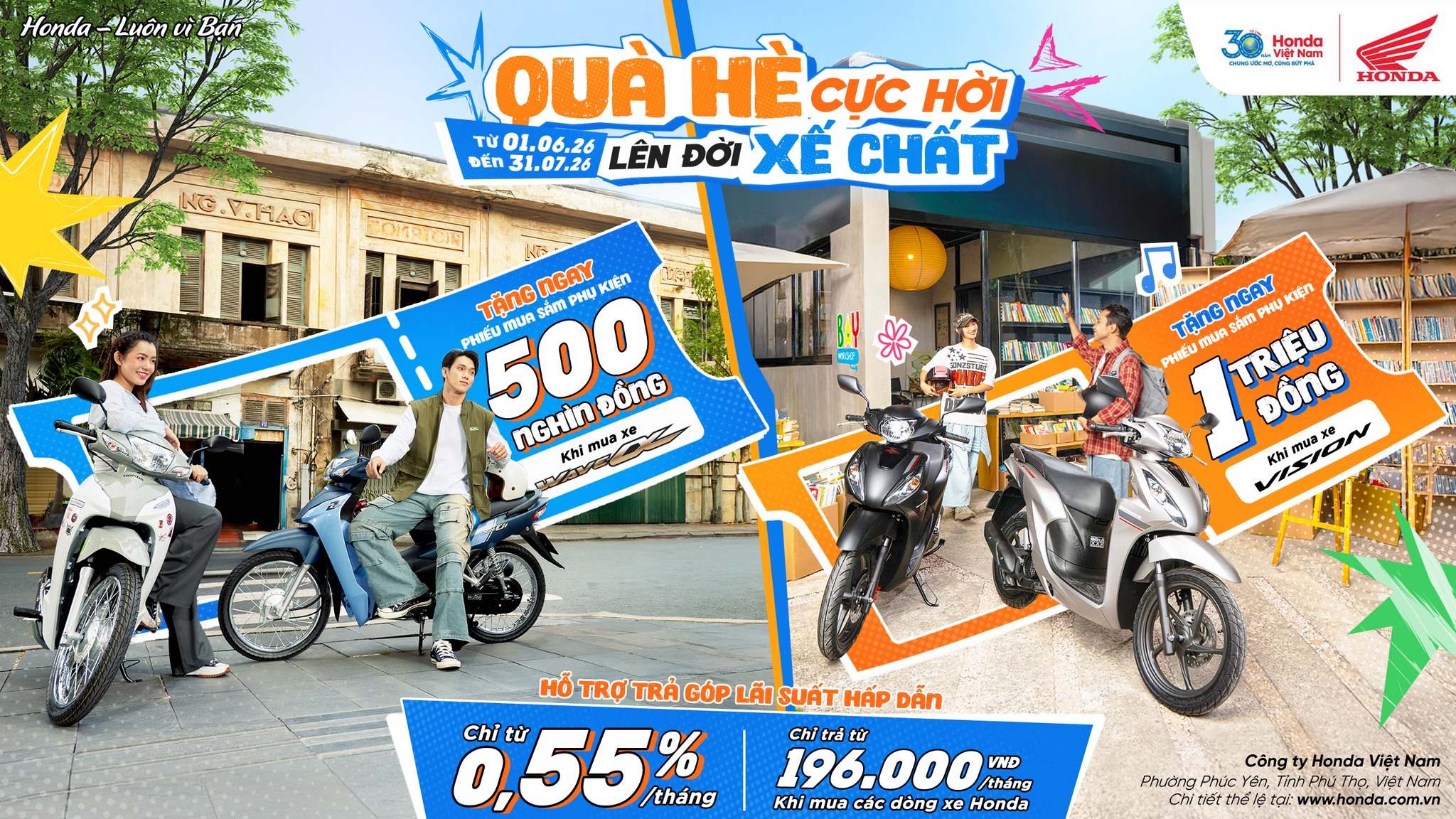 Vision Tặng 1 Triệu Đồng, Hàng Loạt Mẫu Xe Trả Góp Chỉ Từ 0.55%