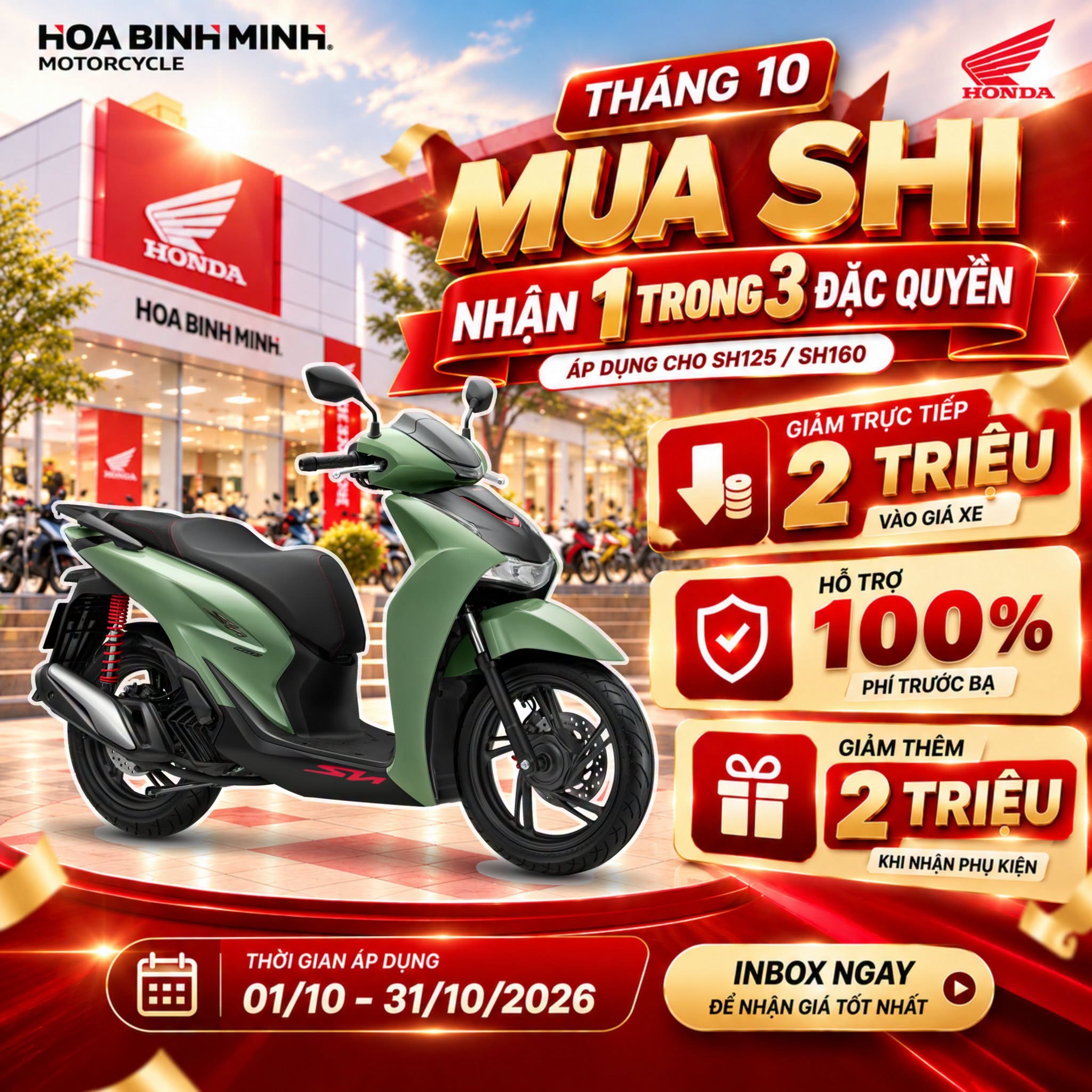Giảm ngay 2 triệu khi mua Honda SHi trong tháng này