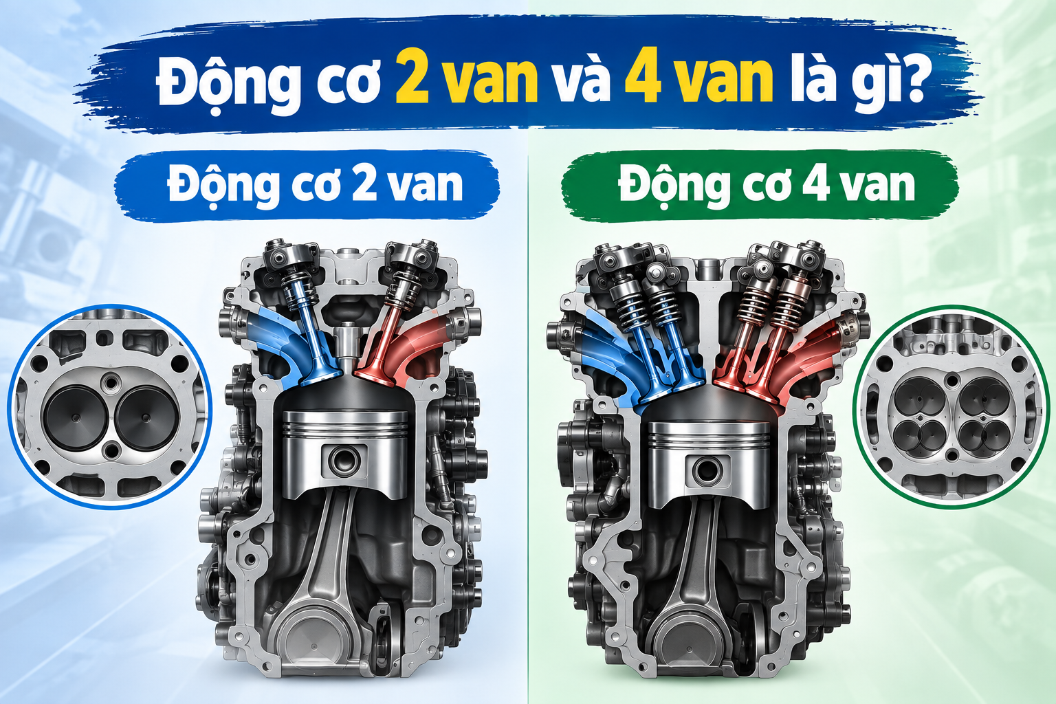 So sánh động cơ 4 van và 2 van