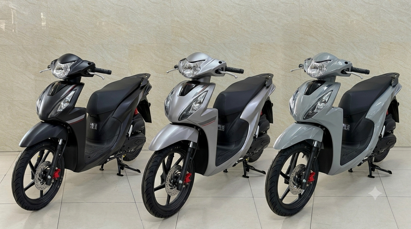 Vision bản cao gồm 3 màu sắc: Bạc đen, Đen, Xám đen Vision bản cao gồm 3 màu sắc: Bạc đen, Đen, Xám đen