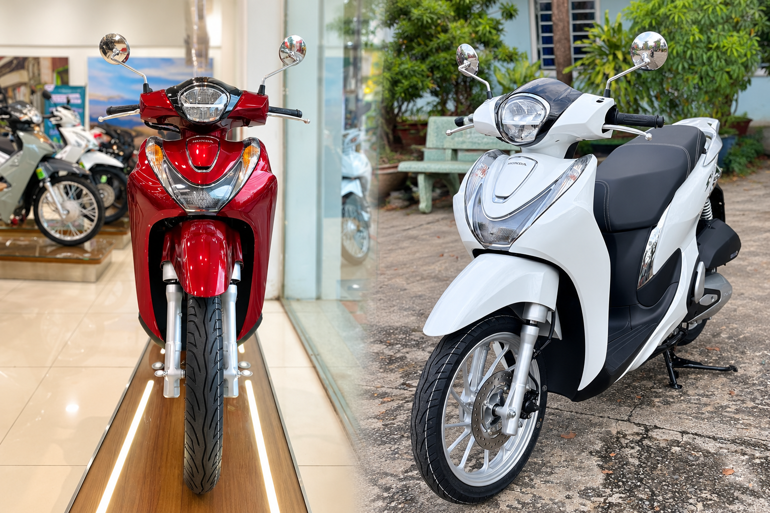 SH Mode 2027 Tiêu chuẩn gồm 2 màu Trắng Đen, Đỏ Đen