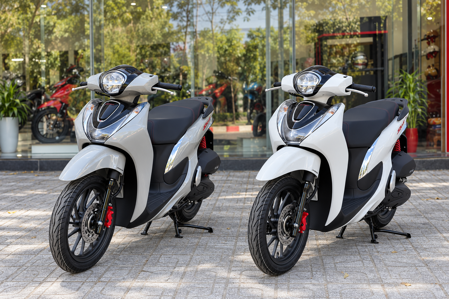 SH Mode 2027 Thể thao với 2 màu: Xám Đen và Trắng Đen